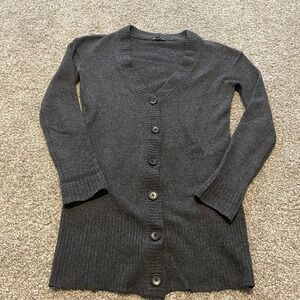 James Perse Cardigan Sweater‎ Cashmere gray classic casual minimalist academia